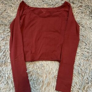 Women's Red Long Sleeve Top